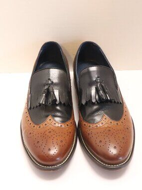 Moretti Black Label Black and Brown Tassel Dress Shoes Men Size 11